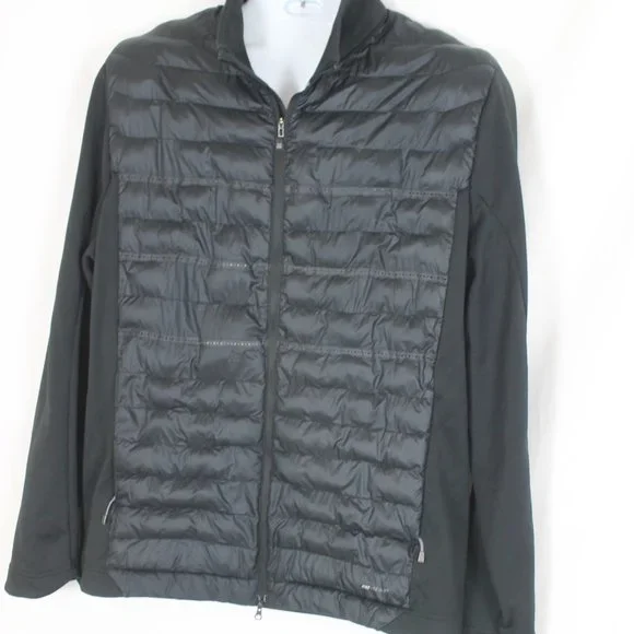 NIKE GOLF AEROLOFT Black Puffer Jacket Coat Woman Size XL Full Zipper Front L/S - Picture 8 of 14